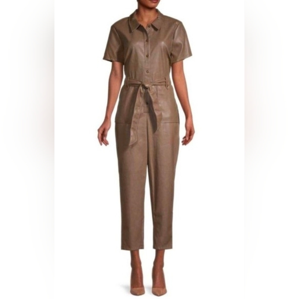 7 For All Mankind Vegan Leather Jumpsuit